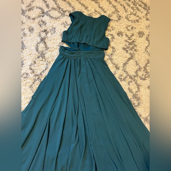 Lulus Green Formal Dress Gown Prom Wedding Cut-out - Picture 7 of 10